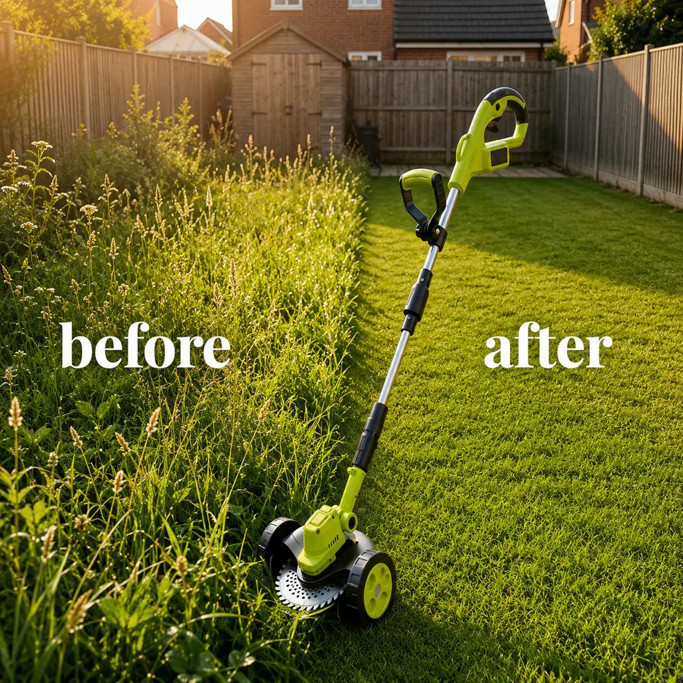 🔥 Limited-Time Offer! 3-in-1 Cordless Lawn Mower with 2×21V Batteries, German Quality Lightweight Grass Trimmer & Edger for Small to Medium Gardens