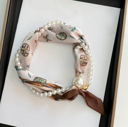 ✨ 50% OFF | Magnetic Pearl Scarf Necklace – Snap On, Style Instantly 🧣