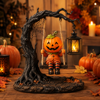 Pumpkin Man on a Swing