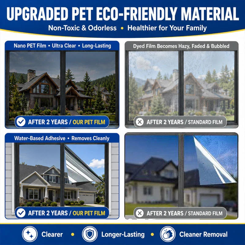 ☀️ One-Way Privacy Window Film – Daytime Mirror Effect, Heat Blocking & UV Protection