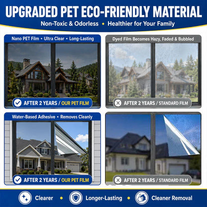 ☀️ One-Way Privacy Window Film – Daytime Mirror Effect, Heat Blocking & UV Protection