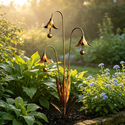 Copper Calla Lily Garden Chime Set – Peaceful Outdoor Decor for Flower Lovers 🌿🔔