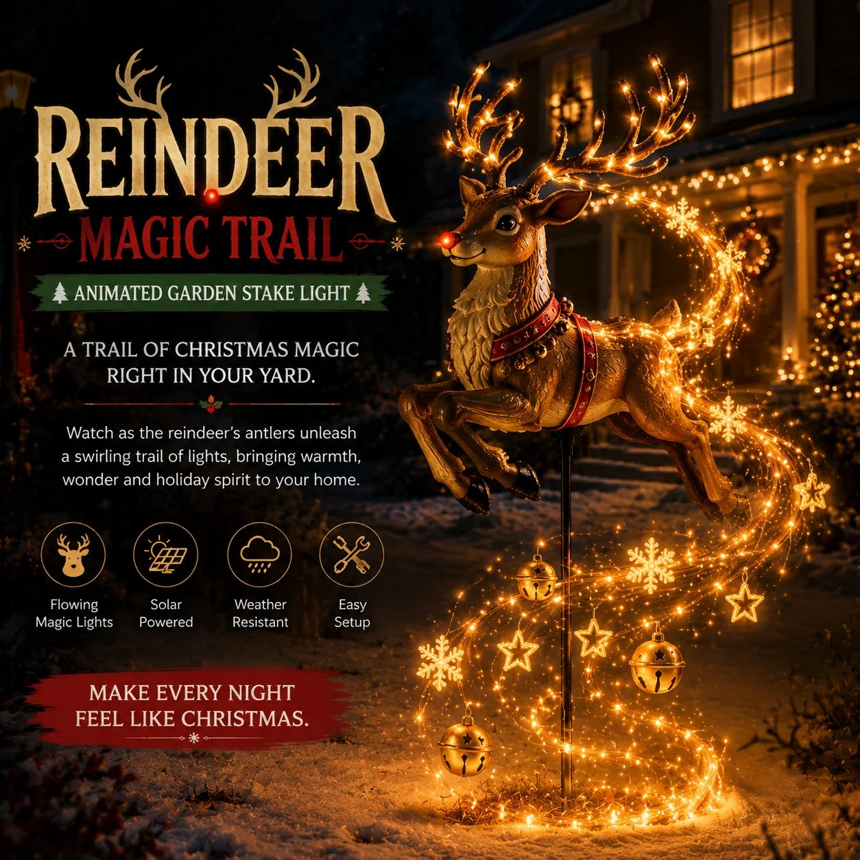 🎅Christmas Early Discount 49% Off🎄✨Christmas Magic Garden Collection - Transform Your Yard Into A Winter Wonderland With Enchanted Flowing Lights（31.5 inch）
