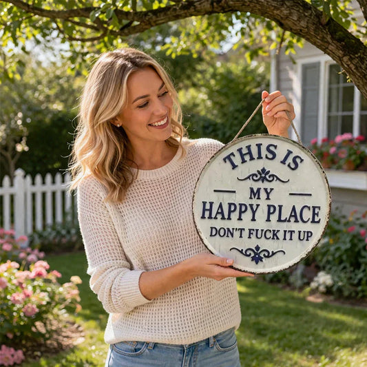 🎁For the Best Mom and Best Self! "This Is My Happy Place" Door Sign