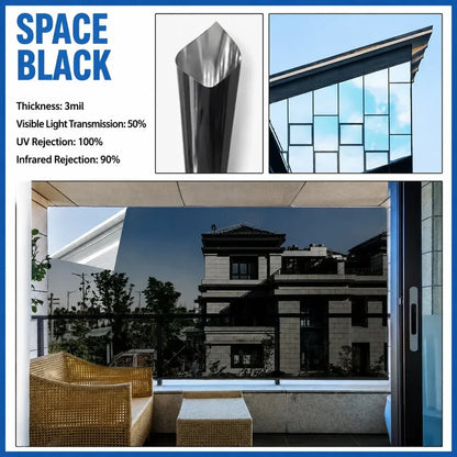 ☀️ One-Way Privacy Window Film – Daytime Mirror Effect, Heat Blocking & UV Protection