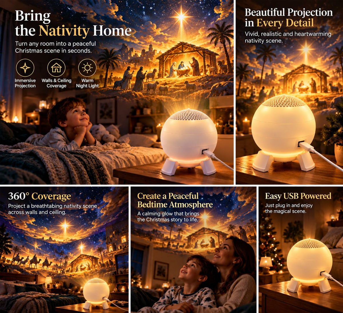 ✝️🌟 Nativity Christmas 5D Projection Light – Transform Any Room Into the Night of Bethlehem(✨Buy 2 Free Shipping)