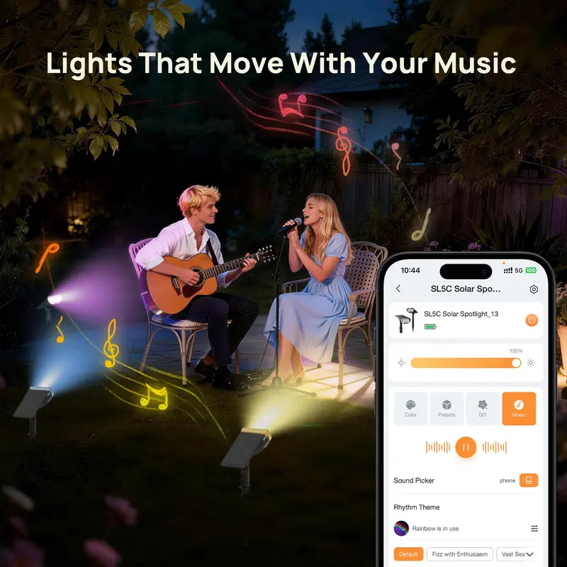 🌈 40% OFF | Smart Solar Color-Changing Landscape Spotlights – App-Controlled 2-Pack