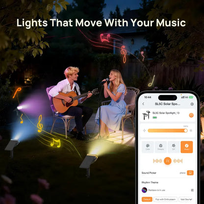 🌈 40% OFF | Smart Solar Color-Changing Landscape Spotlights – App-Controlled 2-Pack