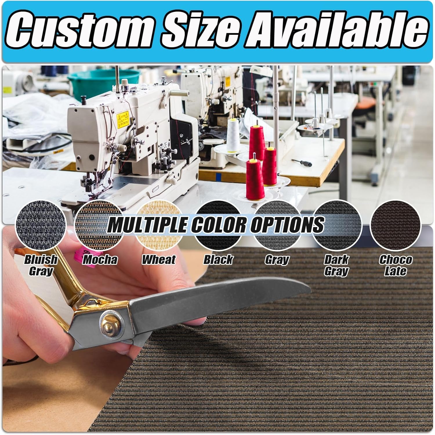 🔥Summer Hot Sale Promotion-49% OFF🌞-90% Blackout Cloth (Black) - 10 x 13ft UV-Resistant Shade Net with Reinforced Rivets