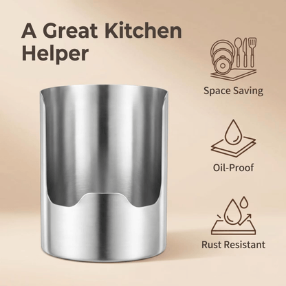 Multi-Functional Stainless Steel Utensil Holder | Vertical Kitchen Countertop Storage Rack