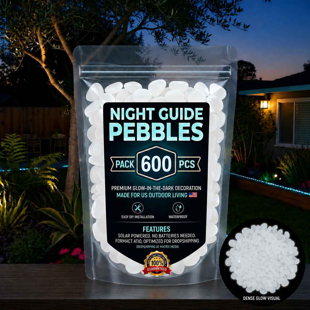 💥The dazzling beauty of the garden at night💥 🌈Colorful glow-in-the-dark garden stones