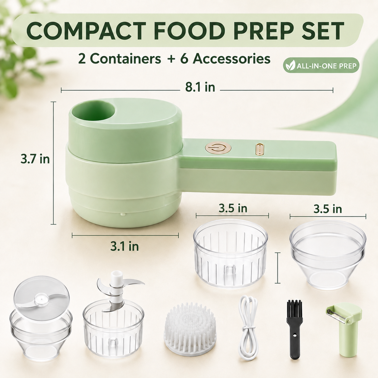 🧄 4-in-1 Electric Food Chopper – Slice, Mince, Peel & Auto-Clean in Seconds ⚡