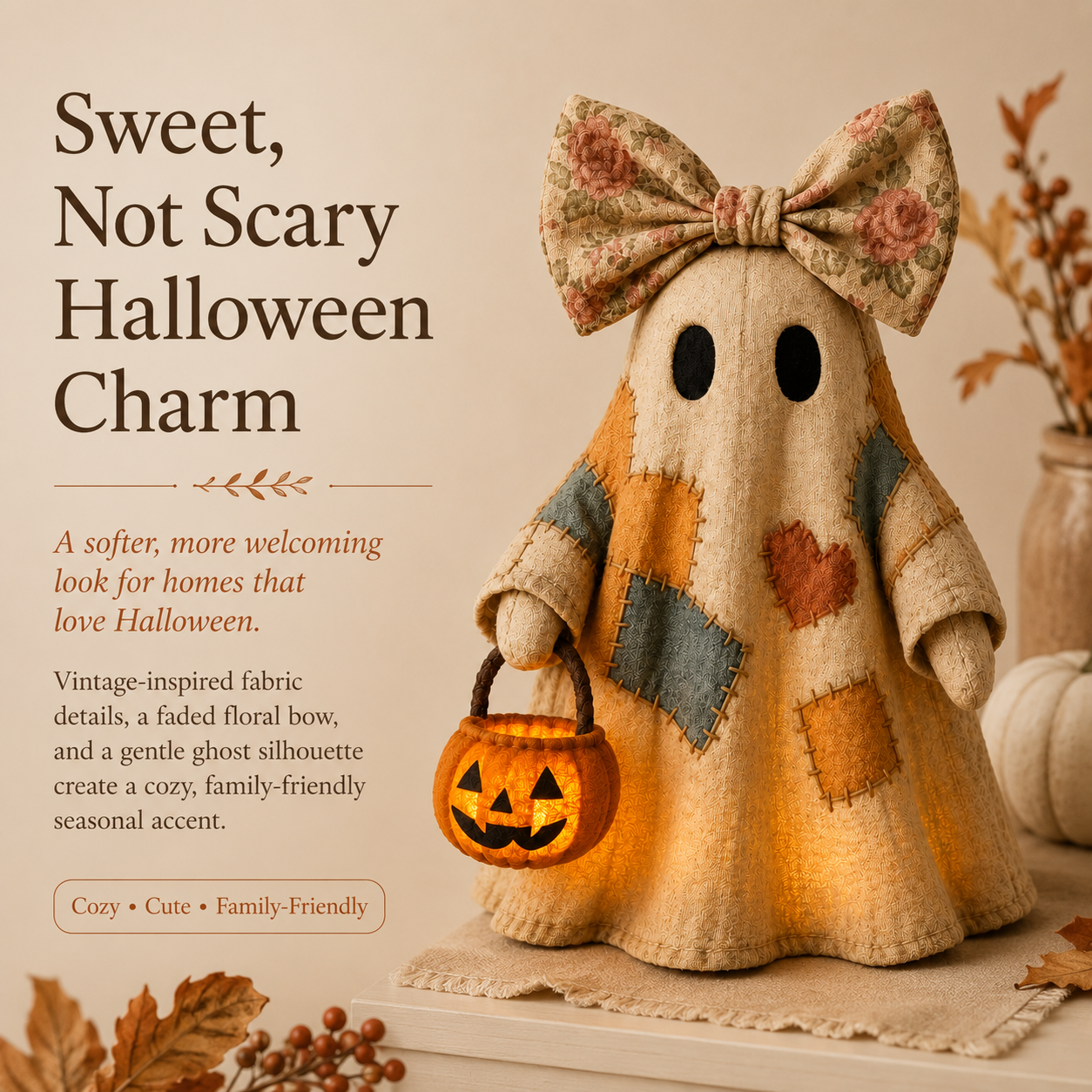 🎃👻 Cozy Spooky Vibes! LED Pumpkin Ghost Decor 🔥40% OFF