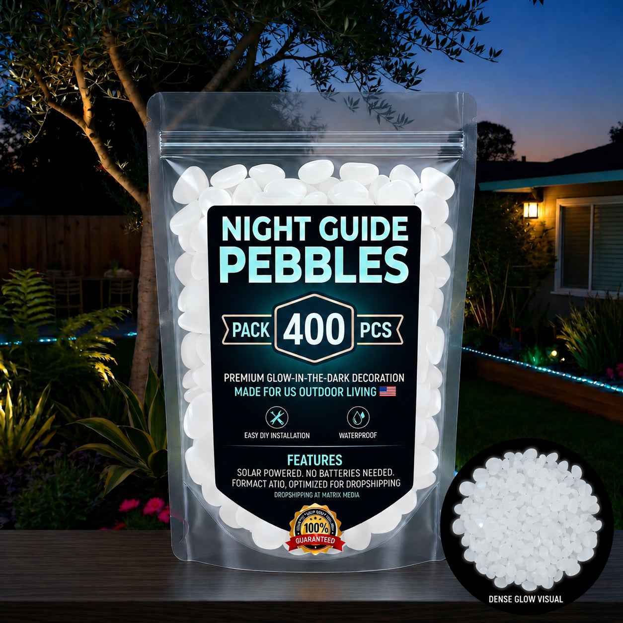 💥The dazzling beauty of the garden at night💥 🌈Colorful glow-in-the-dark garden stones