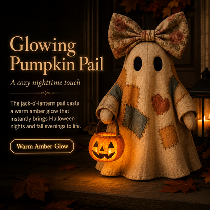 🔥 40% OFF TODAY - 👻🎃 Vintage Patchwork Ghost Decor(✨ LED Pumpkin Lantern}