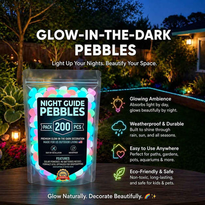 💥The dazzling beauty of the garden at night💥 🌈Colorful glow-in-the-dark garden stones