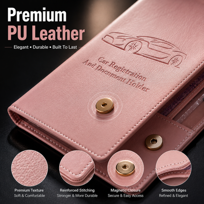 🔥 Limited-Time Offer! 49% OFF -🚗 Car Registration & Insurance Document Holder | Premium PU Leather Organizer