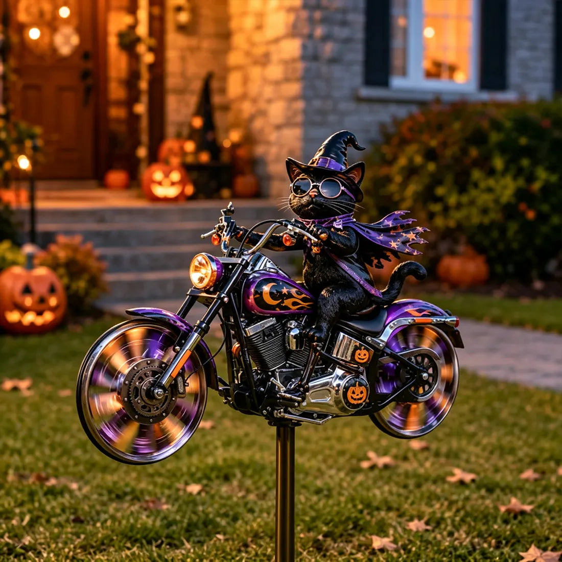 TODAY'S SPECIAL OFFER-50% OFF🔥 HALLOWEEN MOTORCYCLE-THEMED GARDEN WINDMILL
