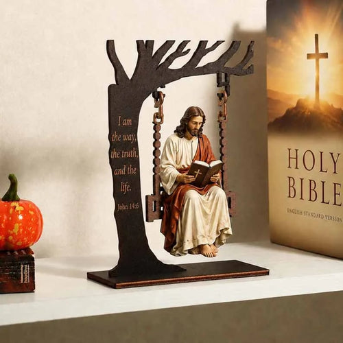 🎁 Buy 2 Get 1 Free – Christian Jesus Swing Table Decor