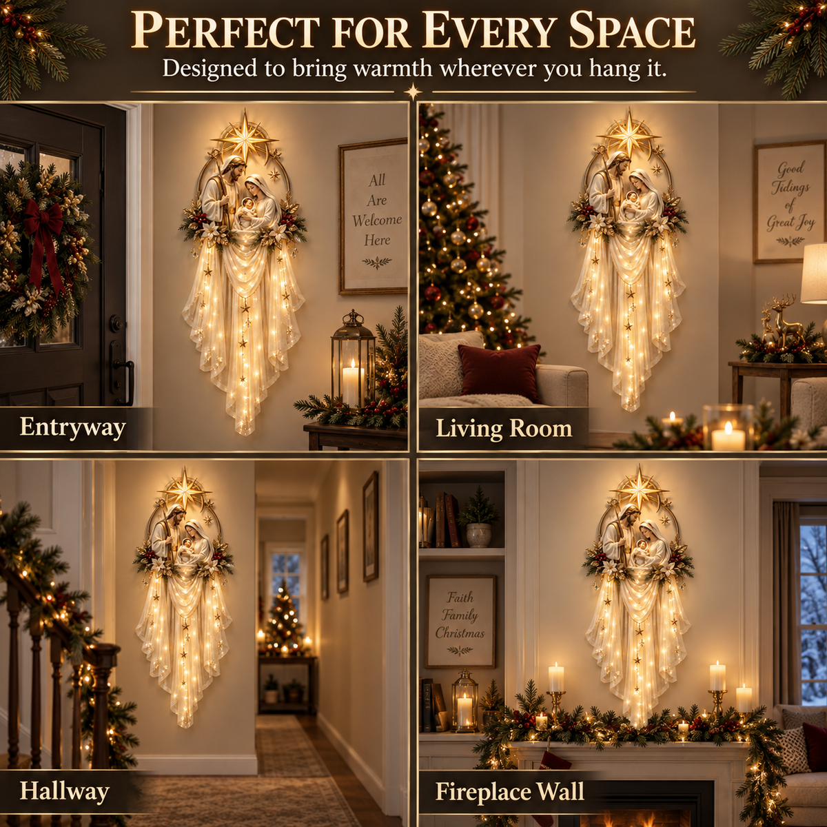 ✝️ Save 55% | Holy Family Star Veil™ – Bring the Christmas Story to Life in a Warm Cascade of Light