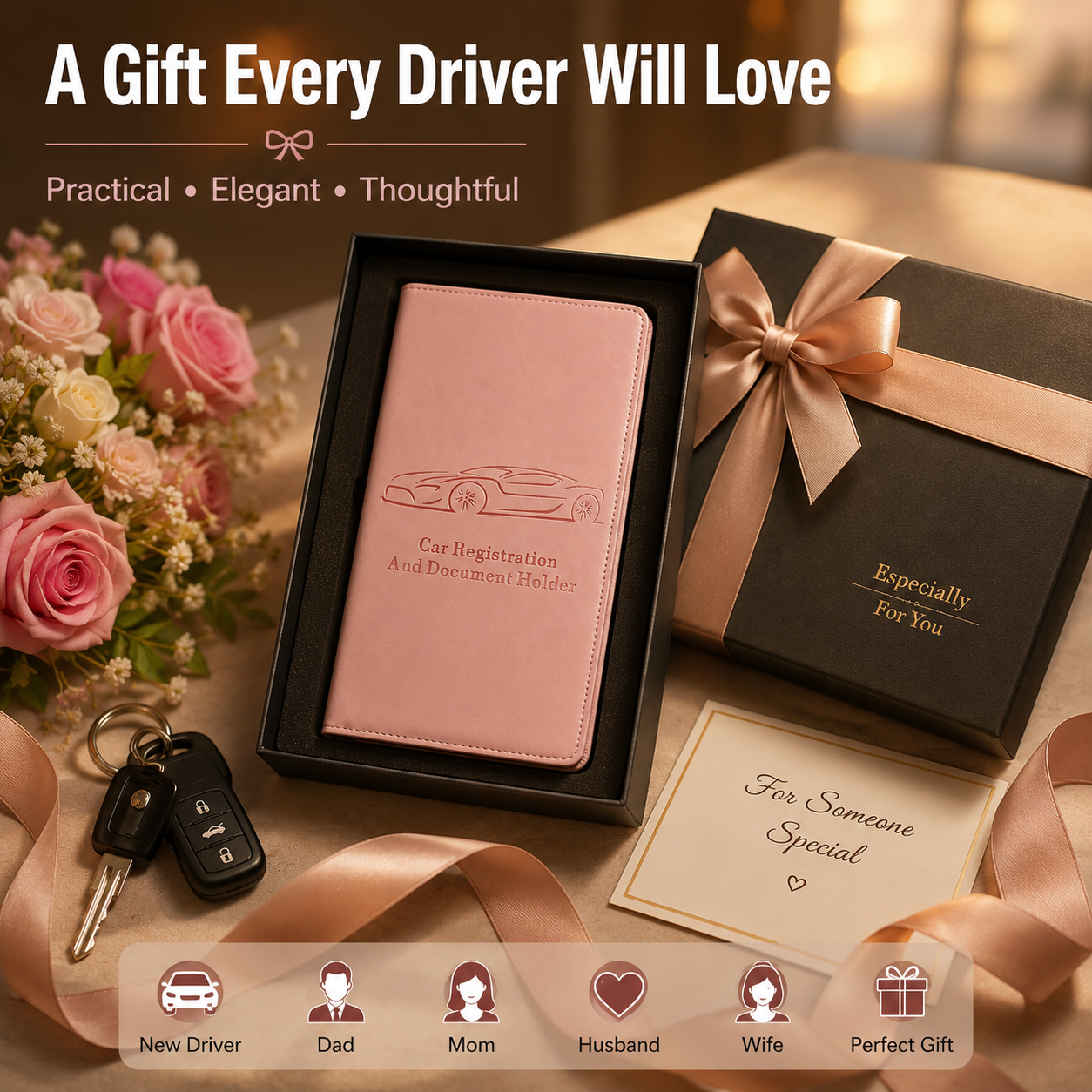 🔥 Limited-Time Offer! 49% OFF -🚗 Car Registration & Insurance Document Holder | Premium PU Leather Organizer