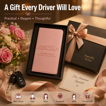 🔥 Limited-Time Offer! 49% OFF -🚗 Car Registration & Insurance Document Holder | Premium PU Leather Organizer