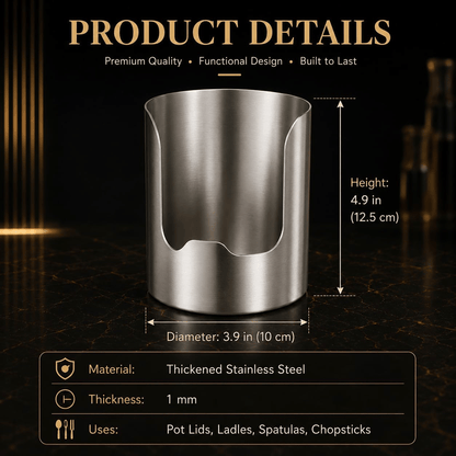 Multi-Functional Stainless Steel Utensil Holder | Vertical Kitchen Countertop Storage Rack