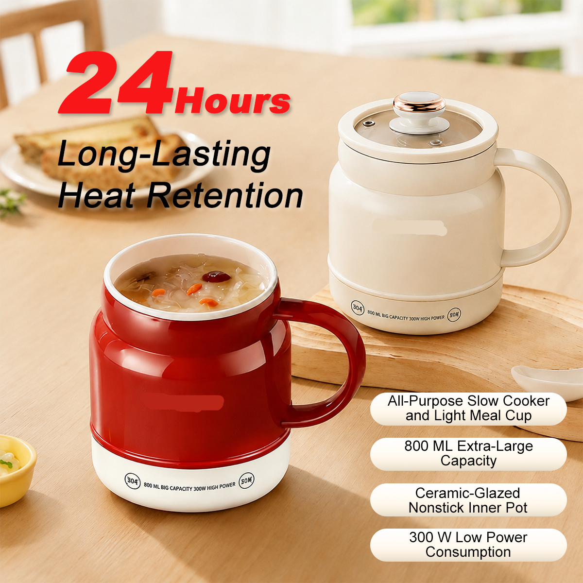 🔥 Limited-Time Offer! FREE Shipping|☕ Portable Electric Cooking Mug – 800ML Multi-Function Hot Cup for Milk, Water, Soup & Travel ✈️