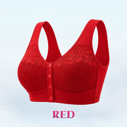 Everyday Comfort Front-Closure Lace Bra — Wire-Free & Full Coverage