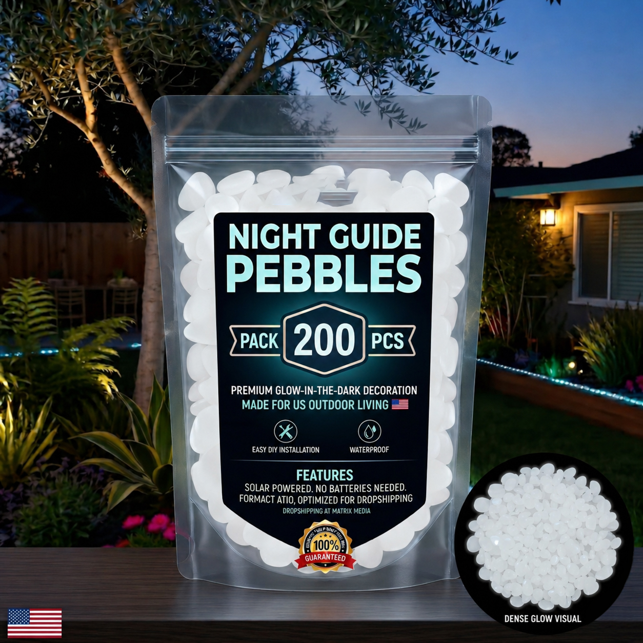 💥The dazzling beauty of the garden at night💥 🌈Colorful glow-in-the-dark garden stones
