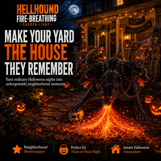 🔥 SAVE 49% |🎃 3-Headed Hellhound Light – Make Your Yard Unforgettable!