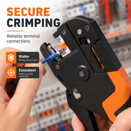 🔧 3-in-1 Self-Adjusting Wire Stripper – Cut, Strip & Crimp Without Switching Tools