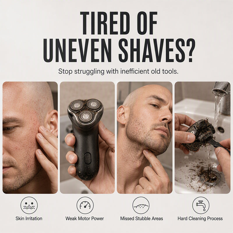 🔥 Buy 2, Get 1 FREE! ⚡ 2-in-1 Electric Head Shaver & Beard Trimmer – Smooth Shave, Clean Trim, One Tool