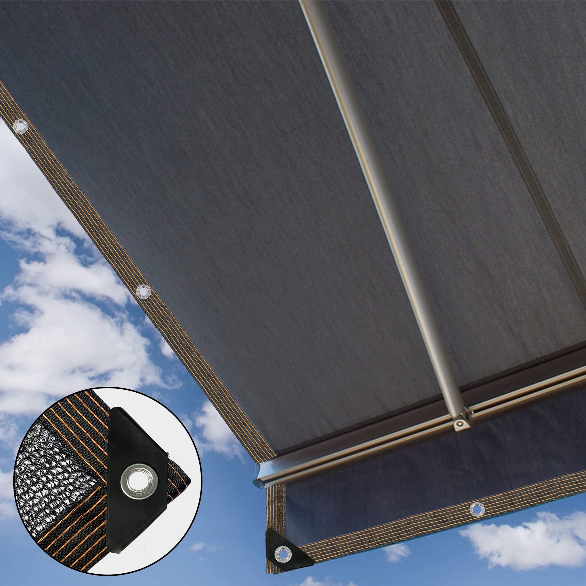 🔥Summer Hot Sale Promotion-49% OFF🌞-90% Blackout Cloth (Black) - 10 x 13ft UV-Resistant Shade Net with Reinforced Rivets