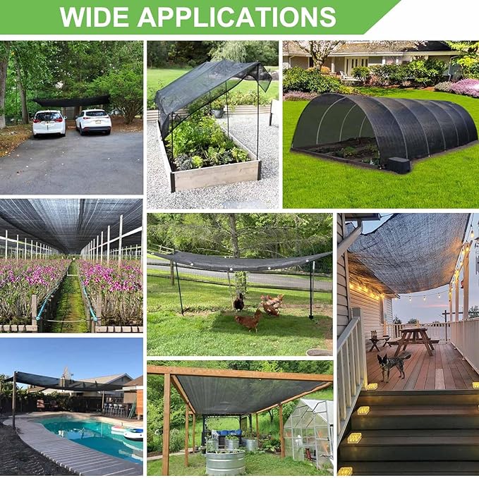 🔥Summer Hot Sale Promotion-49% OFF🌞-90% Blackout Cloth (Black) - 10 x 13ft UV-Resistant Shade Net with Reinforced Rivets