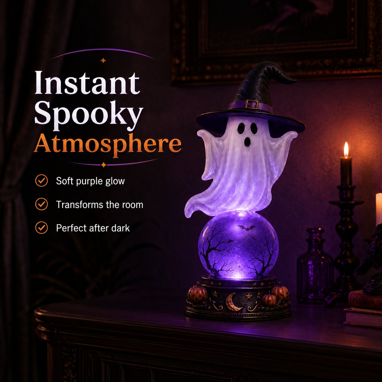 🔥 LIMITED TIME: 50% OFF! 👻Halloween Crystal Ball Lamp🔮 The Perfect Halloween Decoration🎃