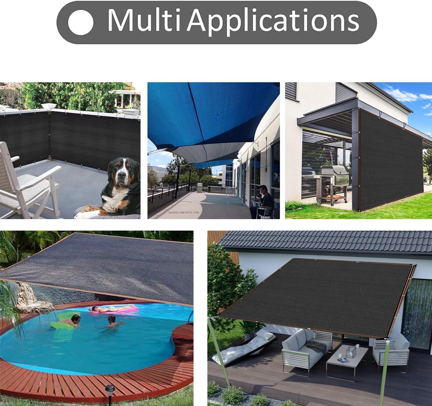 🔥Summer Hot Sale Promotion-49% OFF🌞-90% Blackout Cloth (Black) - 10 x 13ft UV-Resistant Shade Net with Reinforced Rivets