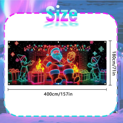 🎅Glow-in-the-Dark Christmas Garage Banner