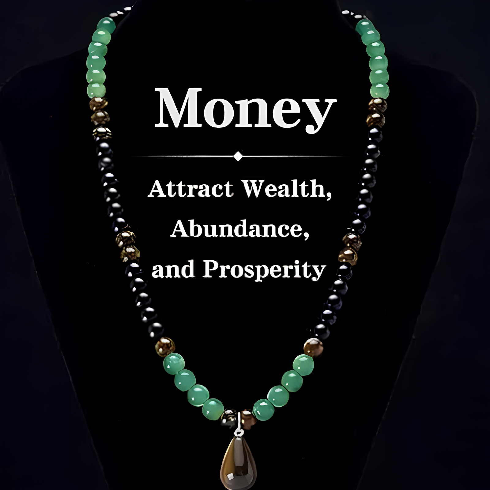 ✨ Money Attraction Necklace With GreenAventurine & Tiger Eye Pendant Healing Crystal Stone