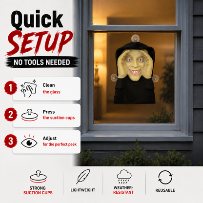 Creepy Realistic Mask for Halloween Jump Scares & Window Pranks