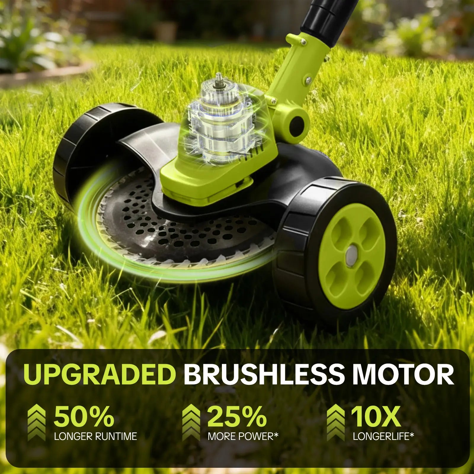 🔥 Limited-Time Offer! 3-in-1 Cordless Lawn Mower with 2×21V Batteries, German Quality Lightweight Grass Trimmer & Edger for Small to Medium Gardens
