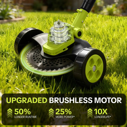 🔥 Limited-Time Offer! 3-in-1 Cordless Lawn Mower with 2×21V Batteries, German Quality Lightweight Grass Trimmer & Edger for Small to Medium Gardens