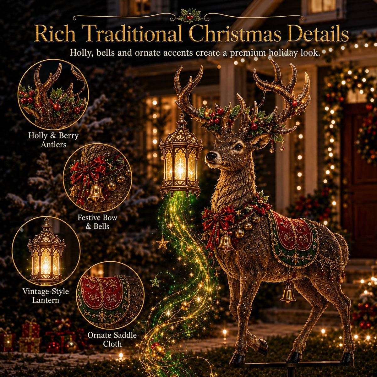 🔥 Limited-Time Offer! 49% OFF - Holiday Yard Special | Light-Up Reindeer Lantern