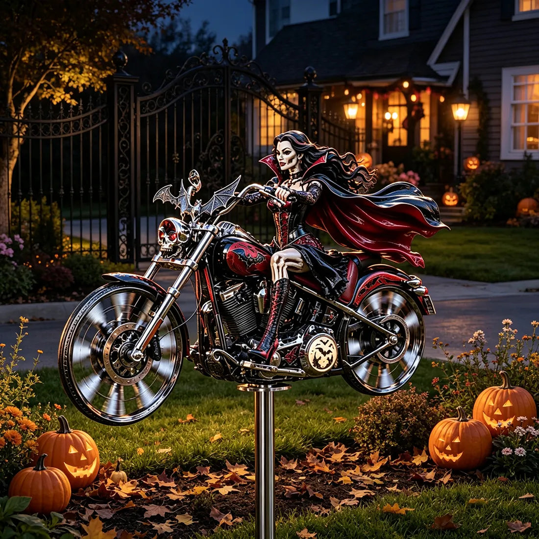 TODAY'S SPECIAL OFFER-50% OFF🔥 HALLOWEEN MOTORCYCLE-THEMED GARDEN WINDMILL