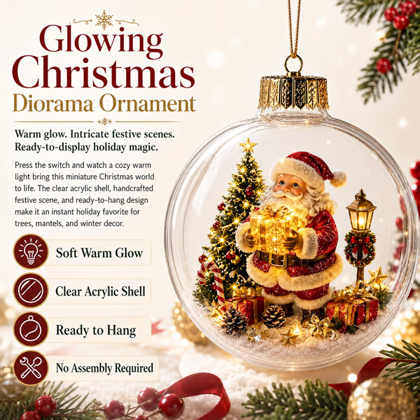 🎄Glowing Christmas Diorama Ornament – ❤️‍🔥Add 3 Items, Pay for Only 2 🎁