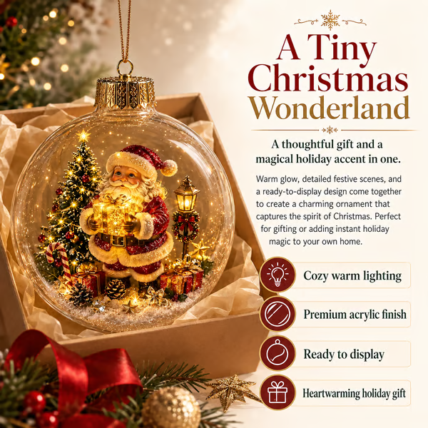 🎄Glowing Christmas Diorama Ornament – ❤️‍🔥Add 3 Items, Pay for Only 2 🎁