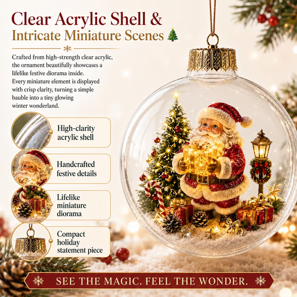 🎄Glowing Christmas Diorama Ornament – ❤️‍🔥Add 3 Items, Pay for Only 2 🎁