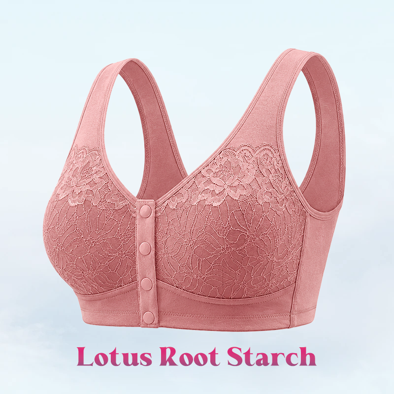 Everyday Comfort Front-Closure Lace Bra — Wire-Free & Full Coverage