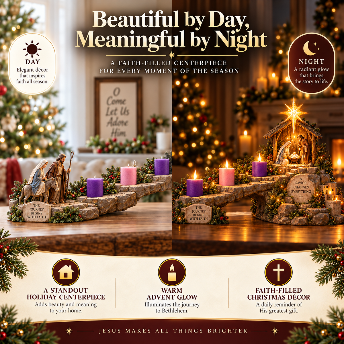 🔥 Limited-Time 49% OFF – Journey to Bethlehem – 4-Week Lighted Advent Nativity Path