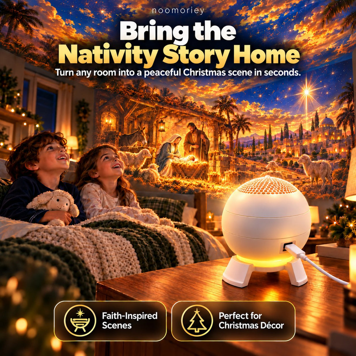 ✝️🌟 Nativity Christmas 5D Projection Light – Transform Any Room Into the Night of Bethlehem(✨Buy 2 Free Shipping)